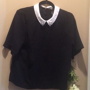 H&M Black White Collared Shirt